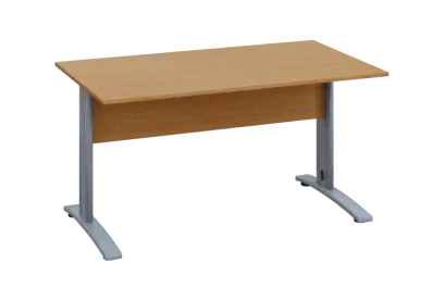 EPK 18 - 14 stůl kancelářský, kovová podnož stříbrná, deska 18 mm, široký 1400 mm, buk Royal